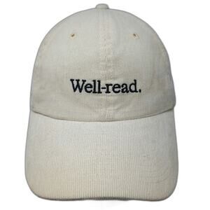 Book of the Month Baseball Cap Beige One Size Well-read Corduroy Slideback hat